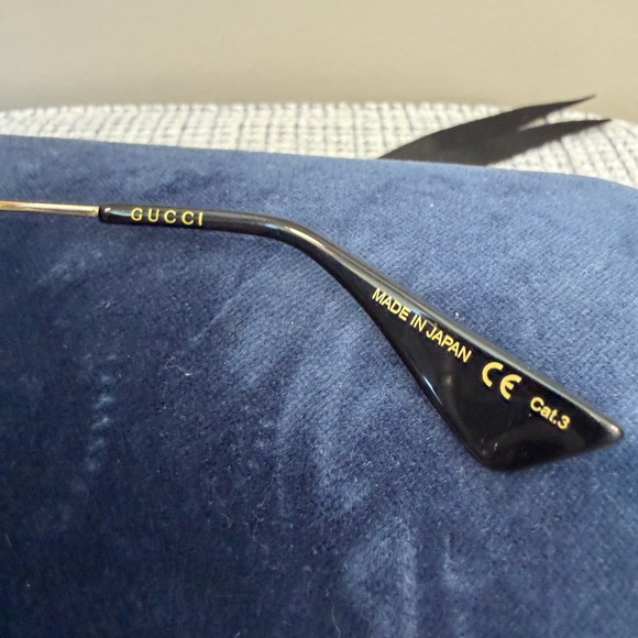 Gucci Gold Frame Sunglasses with Black tinted Lenses
